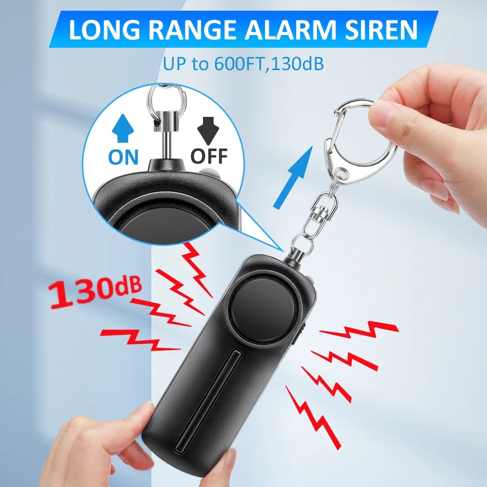 Personal Alarm Keychain - Self Defense Alarm 130dB Ultra Loud