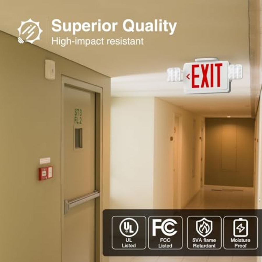 LED Exit Sign with Emergency L - Emergency Exit Sign ulasan dan harga