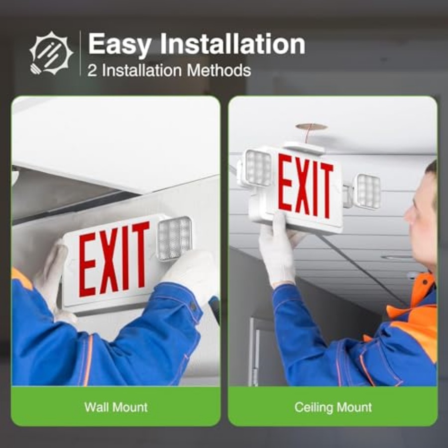 LED Exit Sign with Emergency L - Emergency Exit Sign ulasan dan harga