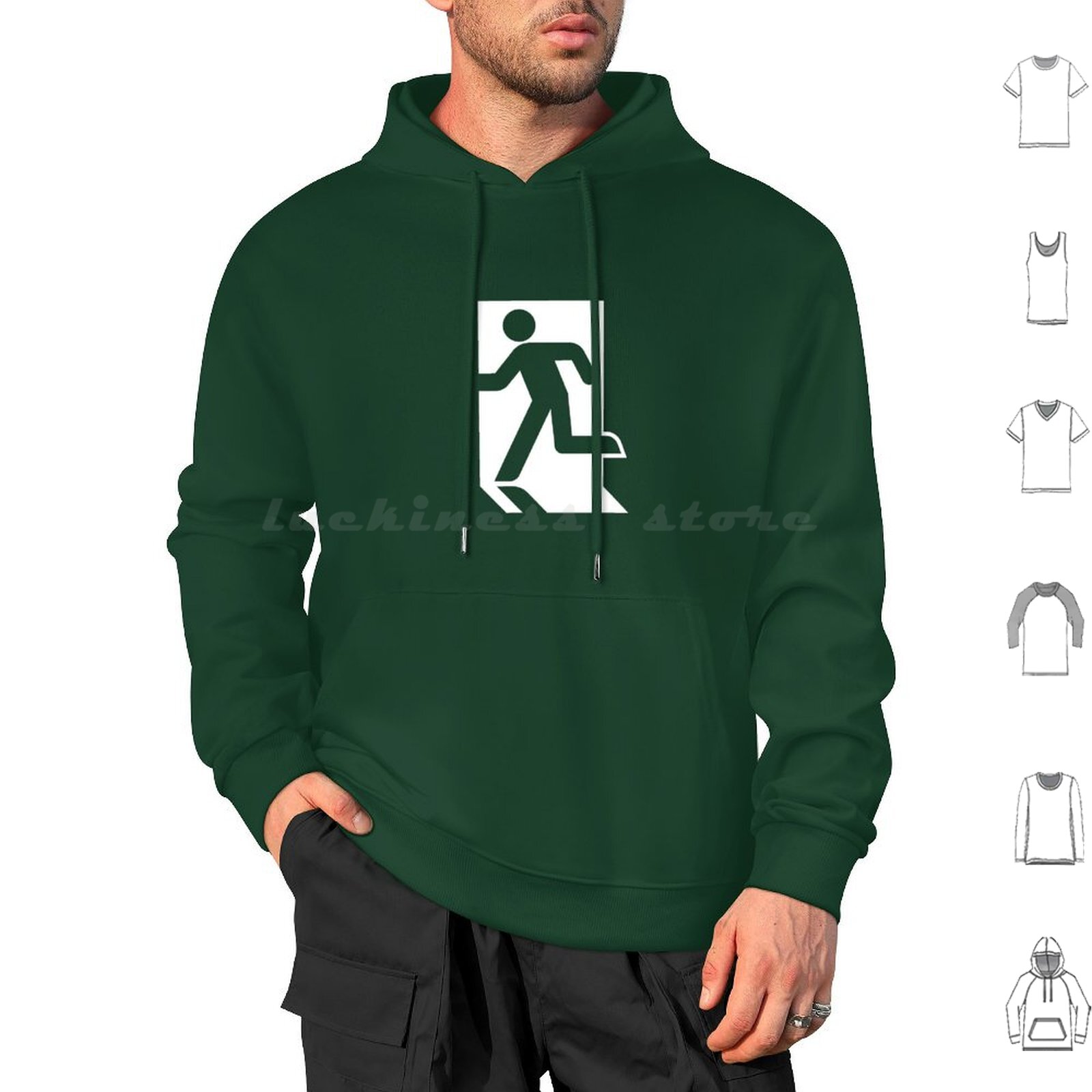 Exit Sign Running Man Hoodies  - Emergency Exit Sign ulasan dan harga