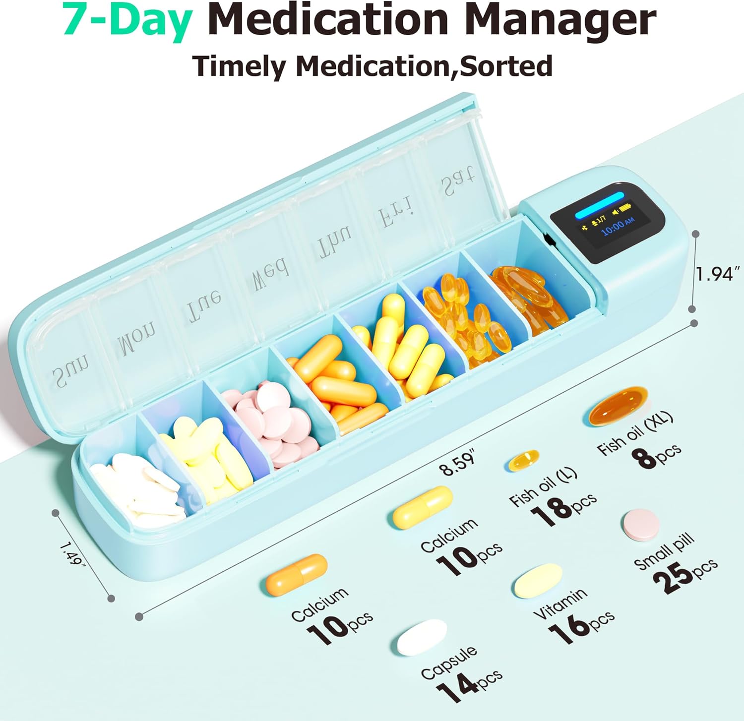 Smart Pill Organizer with Alar - Medicine Cabinet Lock ulasan dan harga