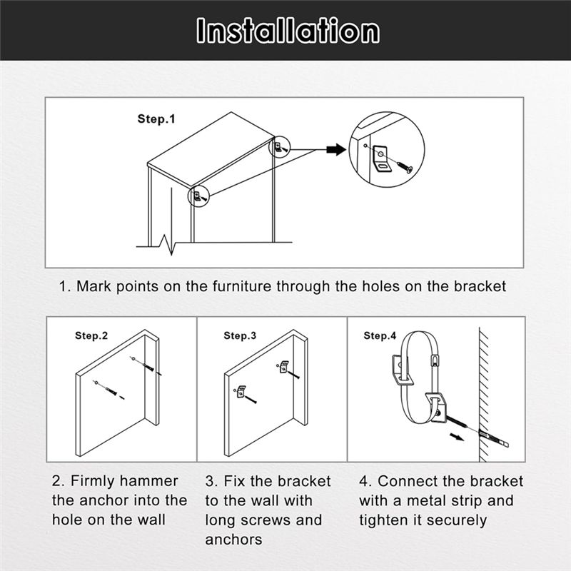 AEA9-10Pcs Furniture Wall Anch - Earthquake Anchor Strap ulasan dan harga