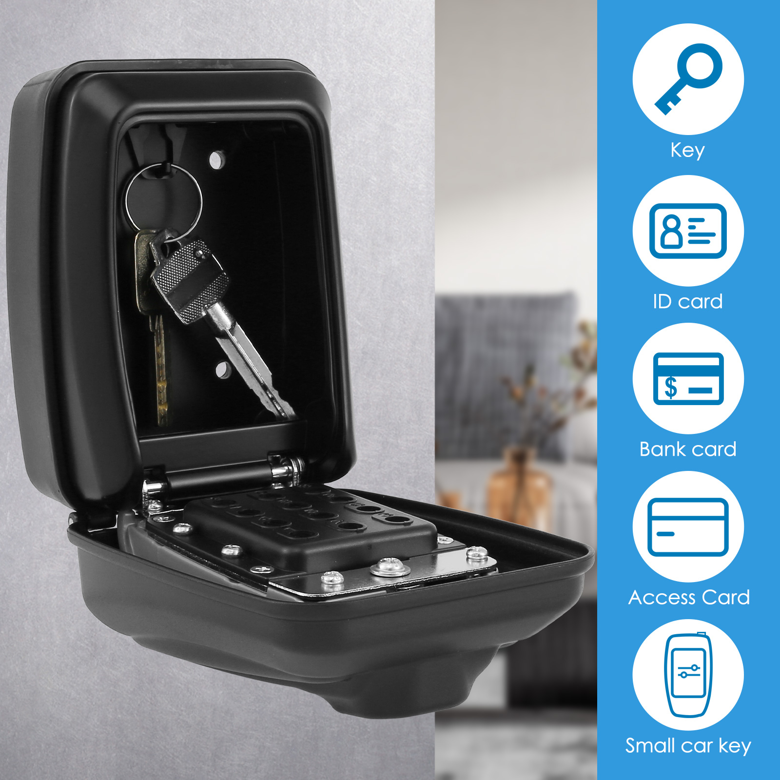 Key Lock Box Wall-Mount Secret - Lockbox Key Secure ulasan dan harga