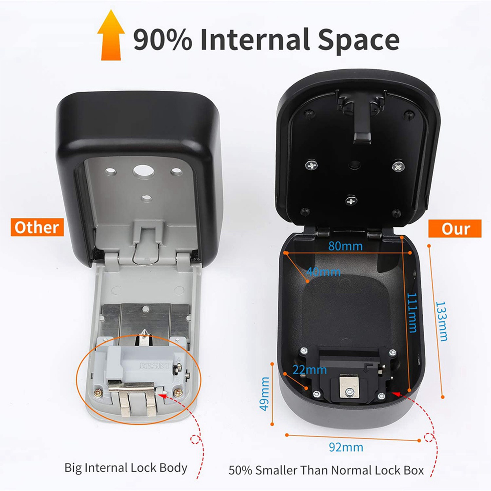 ABKN-2X Key Lock Box Wall Moun - Lockbox Key Secure ulasan dan harga