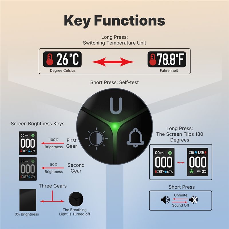 Built-In CO Monitor Alarm Soun - Co Detector Plug ulasan dan harga