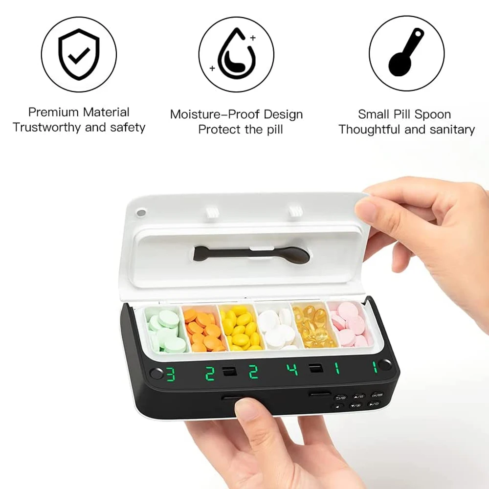 Pill Dispenser with Alarm Dail - Medicine Cabinet Lock ulasan dan harga