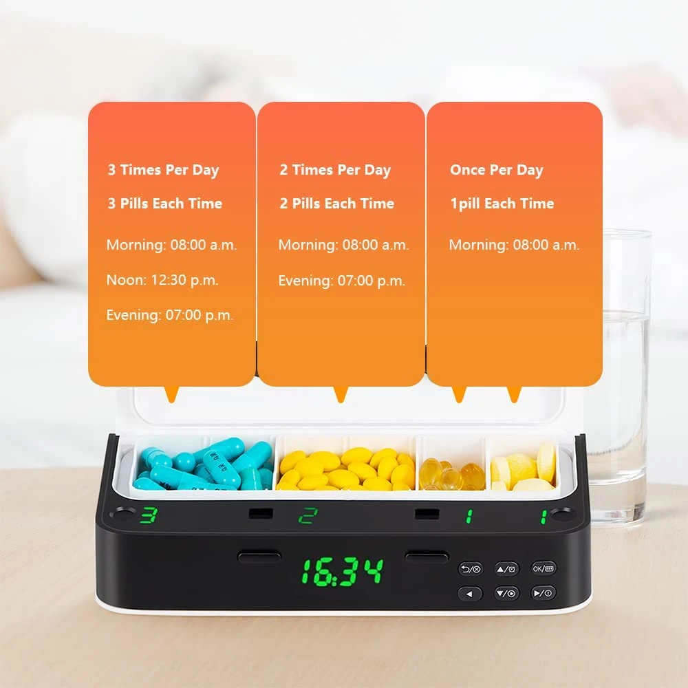 Pill Dispenser with Alarm Dail - Medicine Cabinet Lock ulasan dan harga