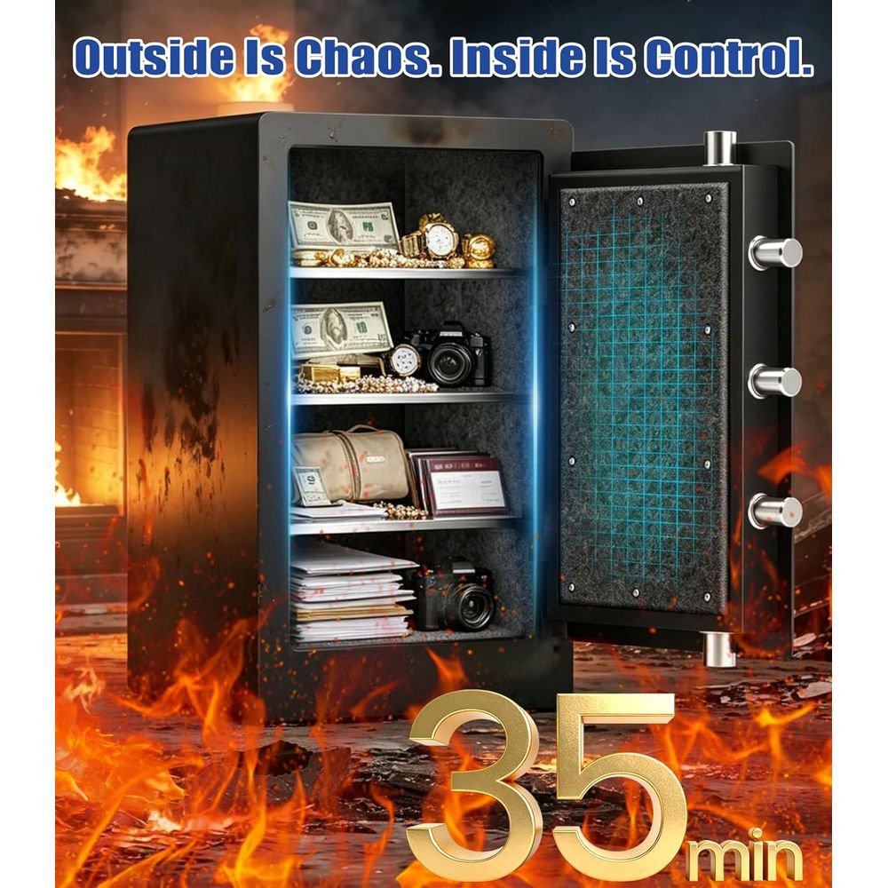 Large Biometric Safe with 35 M - Fire Safe Document ulasan dan harga