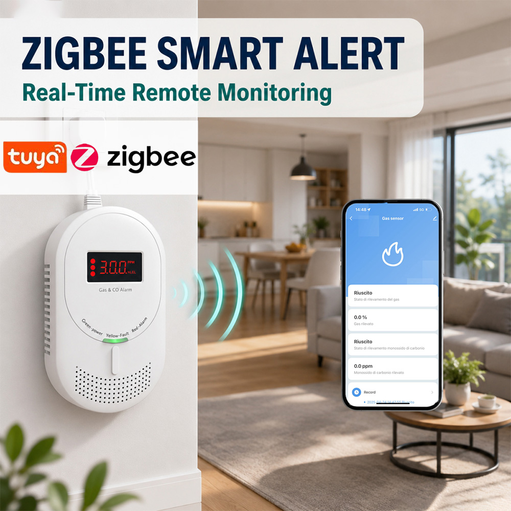 CCEsafety Zigbee Tuya Gas CO D - Co Detector Plug ulasan dan harga