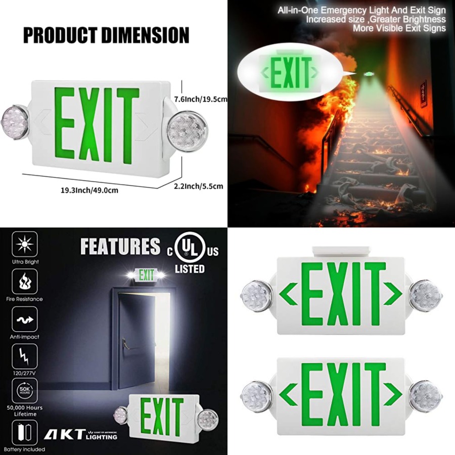 Emergency Exit Light, Adjustab - Emergency Exit Sign ulasan dan harga
