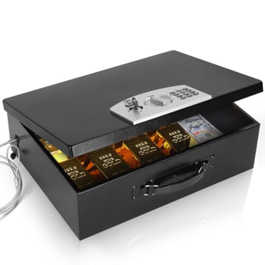 Portable Metal Safe Box with D - Fire Safe Document ulasan dan harga