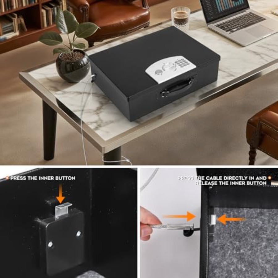 Portable Metal Safe Box with D - Fire Safe Document ulasan dan harga