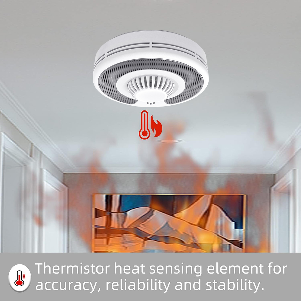Wireless Interlinked(433MHz)+T - Smoke Detector Interconnected ulasan dan harga