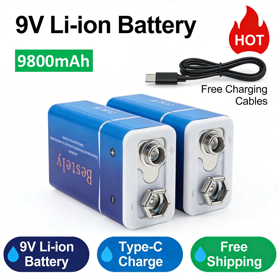 Rechargeable 9V Battery, 9800m - Smoke Detector Interconnected ulasan dan harga