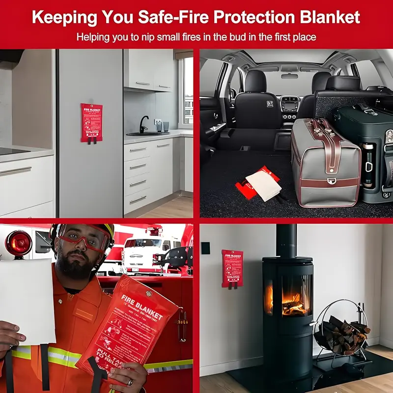 4 Pack Fiberglass Emergency Fi - Fire Blanket Kitchen ulasan dan harga