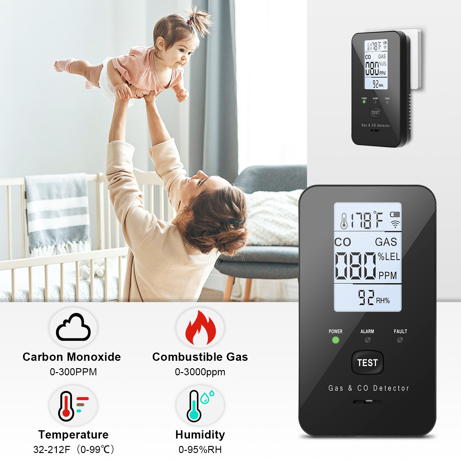 Natural Gas & Carbon Monoxide  - Co Detector Plug ulasan dan harga