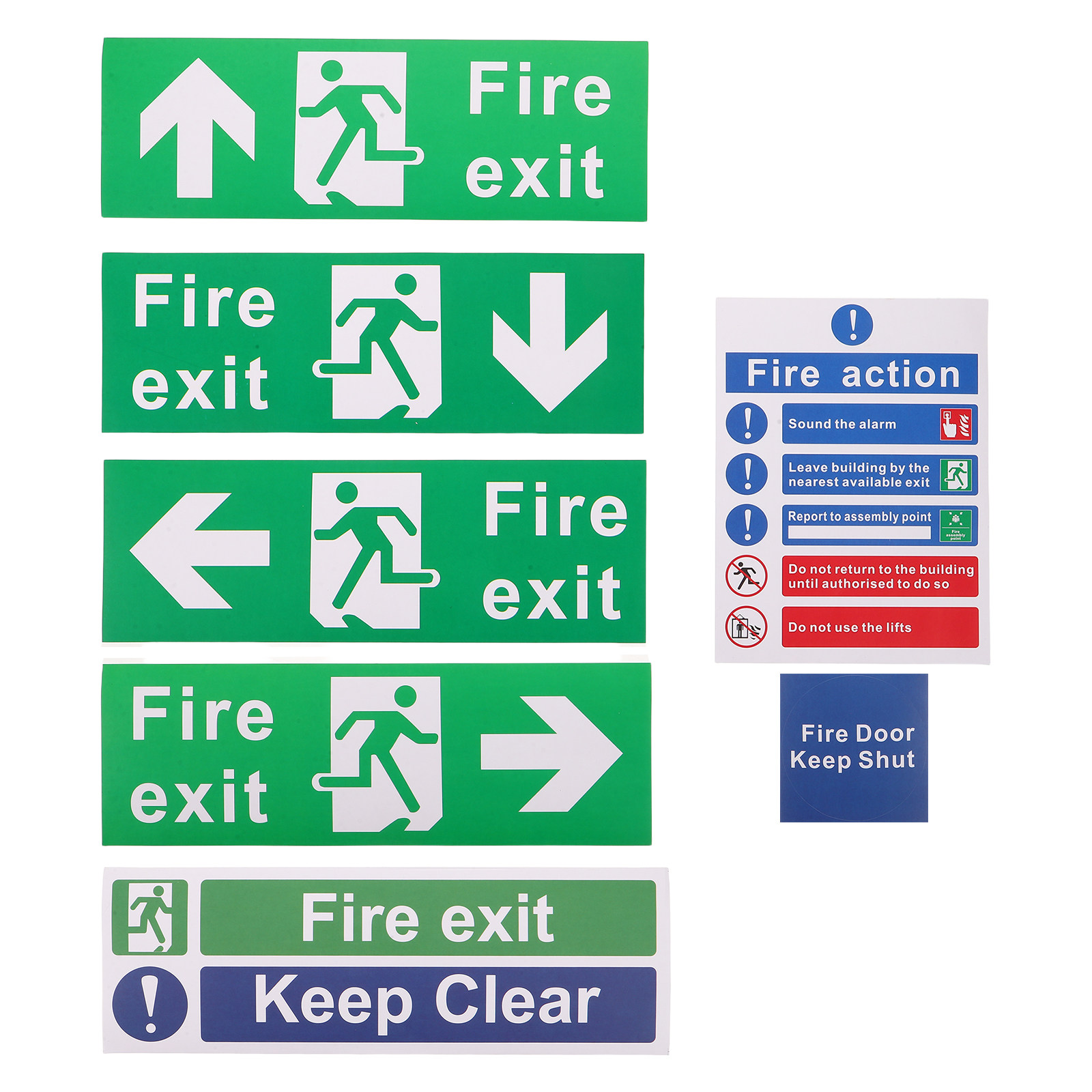 21Pcs Fire Exit Sign Set Emerg - Emergency Exit Sign ulasan dan harga