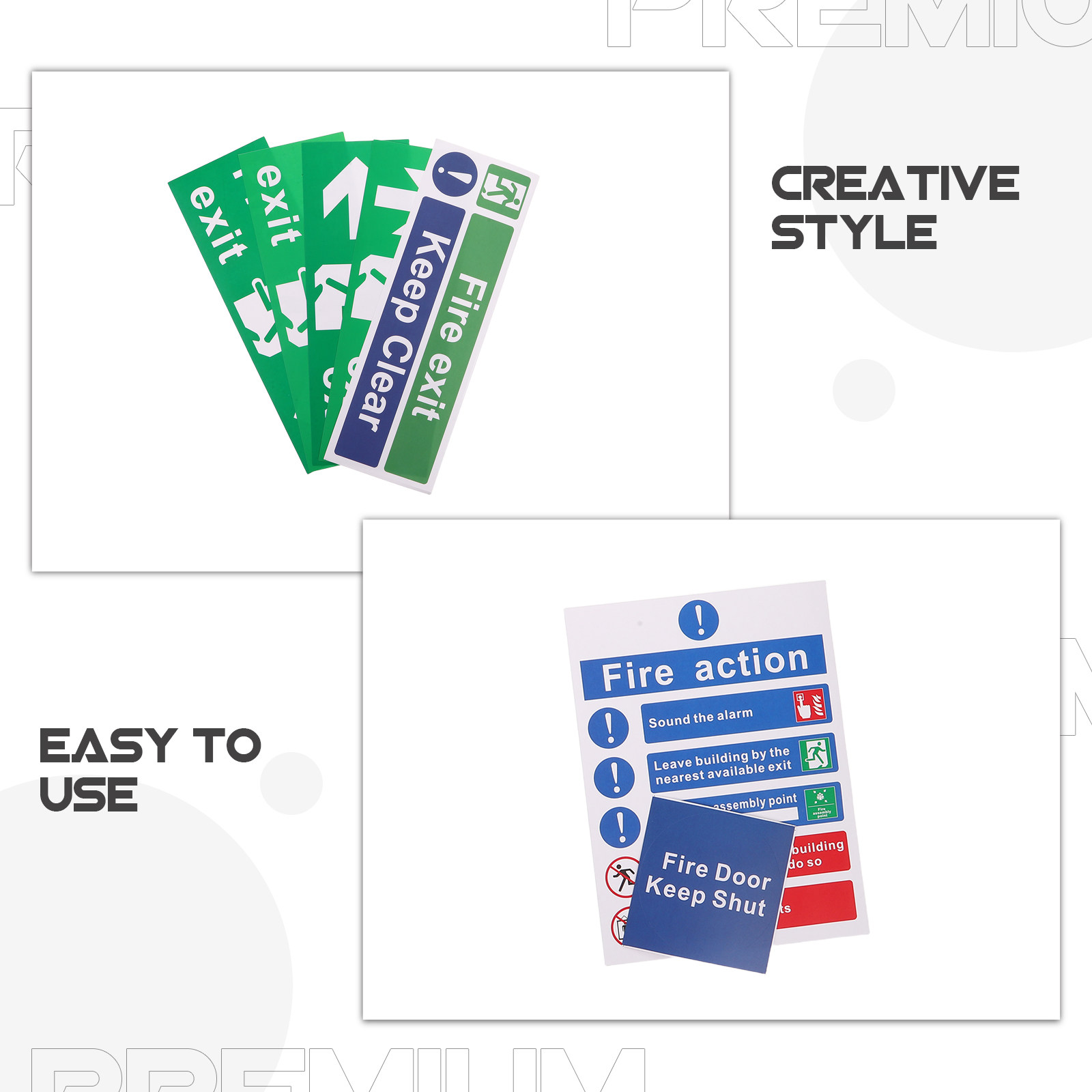 21Pcs Fire Exit Sign Set Emerg - Emergency Exit Sign ulasan dan harga