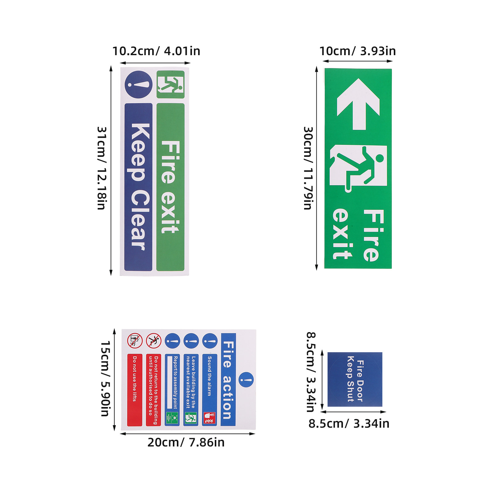 21Pcs Fire Exit Sign Set Emerg - Emergency Exit Sign ulasan dan harga