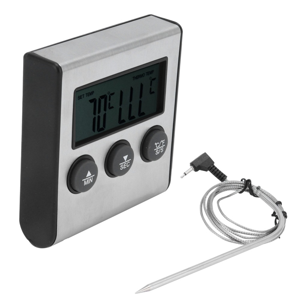 Silver Digital BBQ Meat Thermo - Pool Alarm Float ulasan dan harga