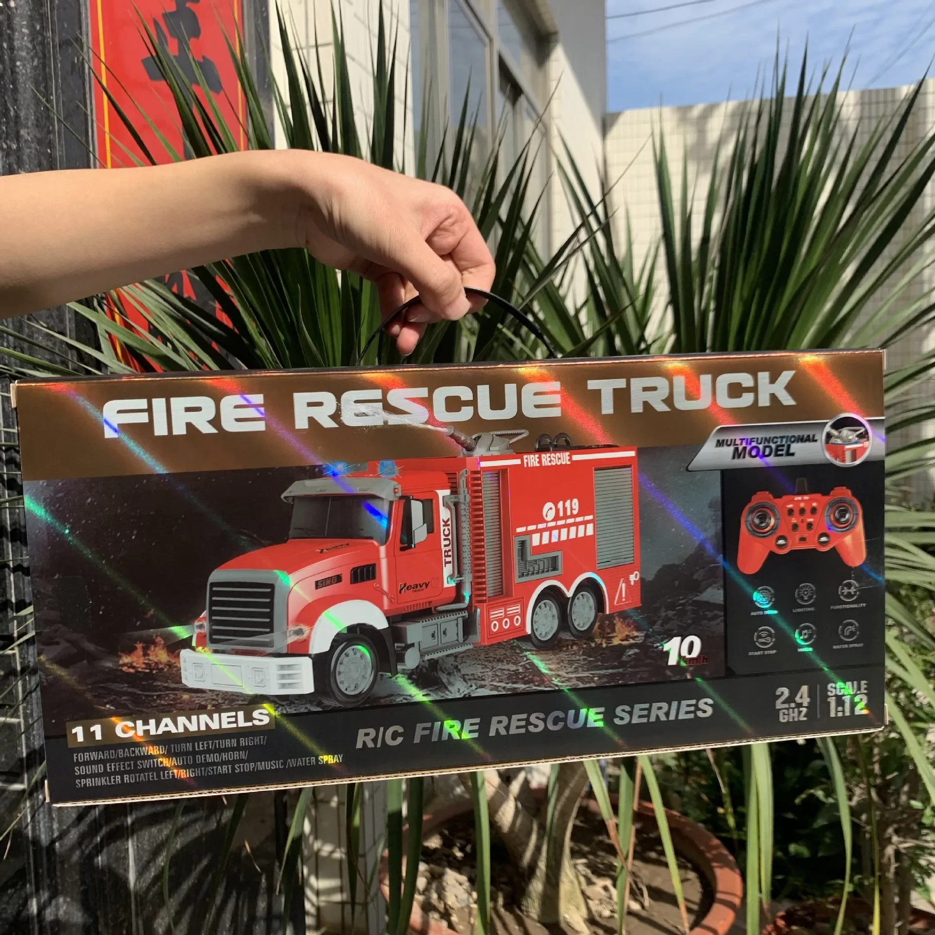 2.4G RC Fire Engine Car with S - Fire Escape Ladder ulasan dan harga