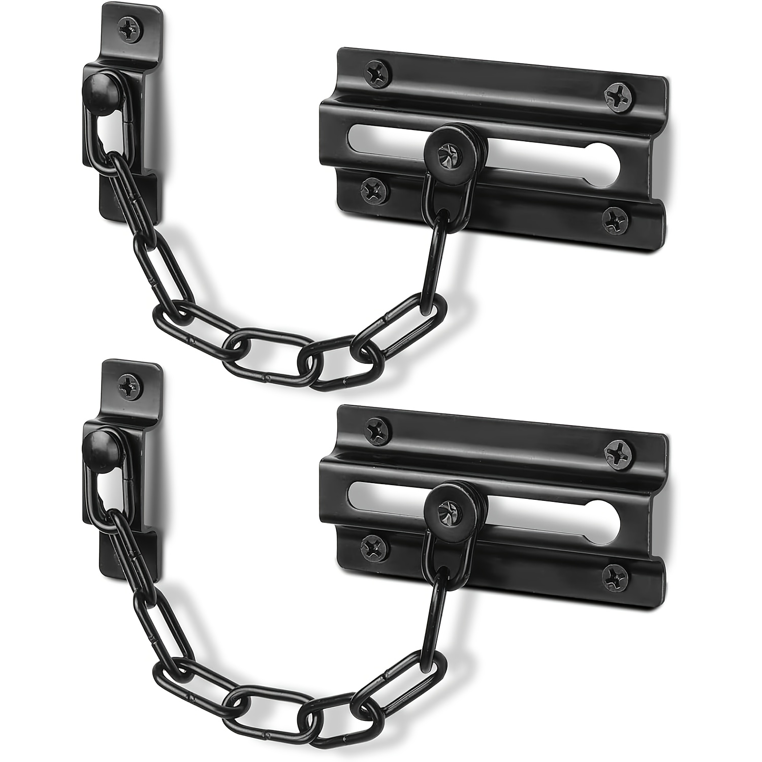 2 Pack Door Chain Lock Black,  - Security Chain Door ulasan dan harga