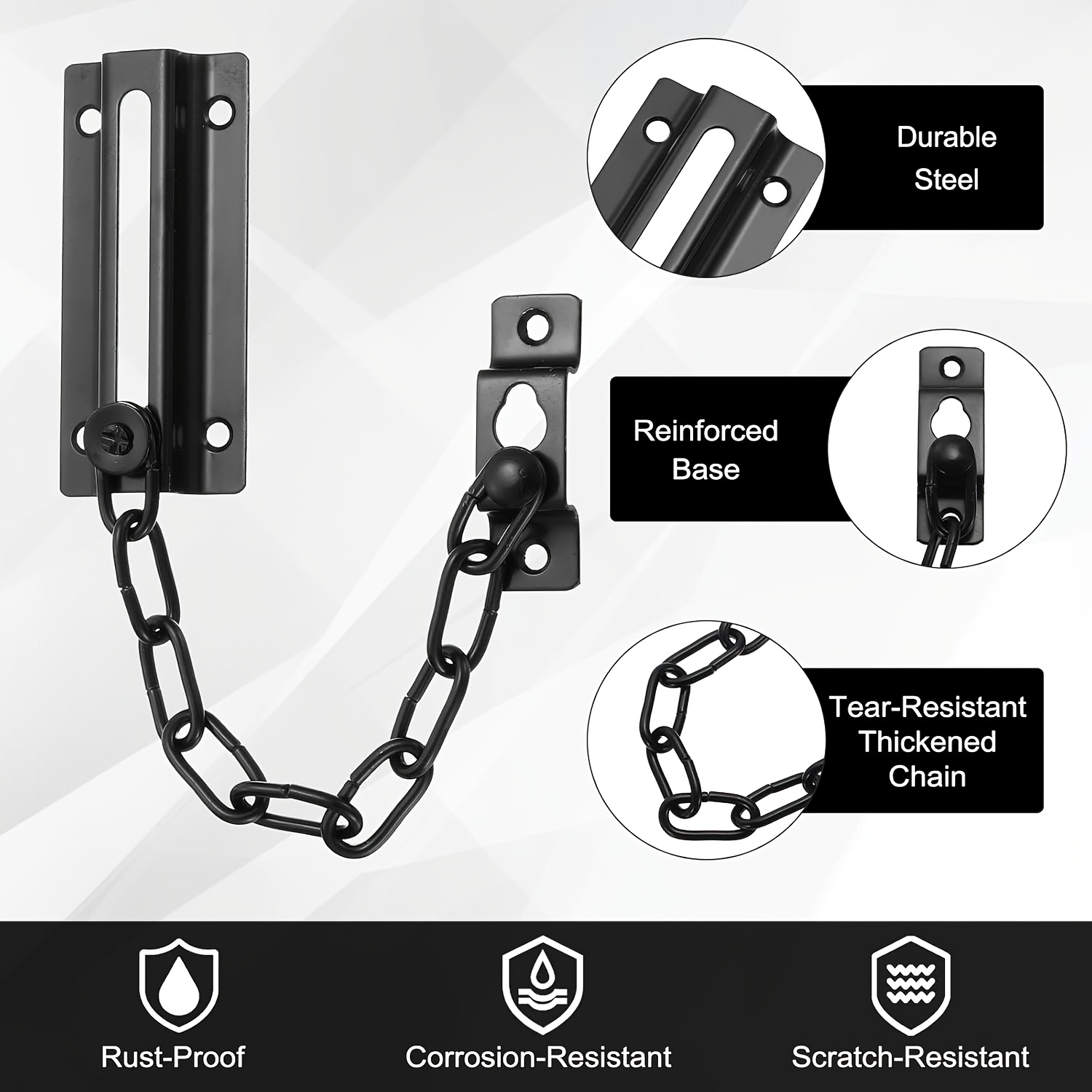 2 Pack Door Chain Lock Black,  - Security Chain Door ulasan dan harga