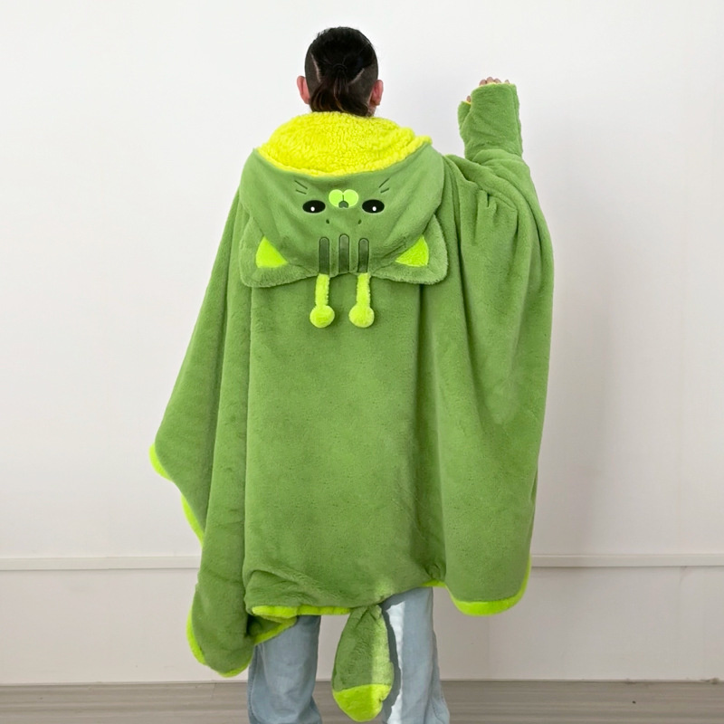 Cartoon Cute Alien Cat Hooded  - Fire Blanket Kitchen ulasan dan harga
