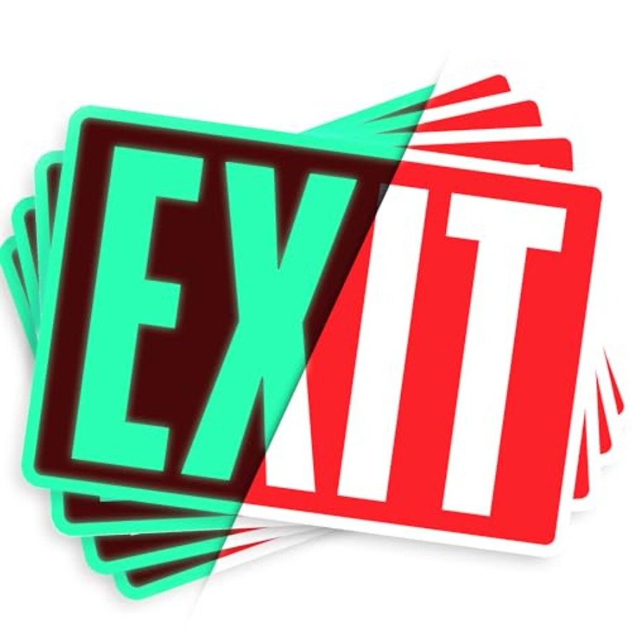 Exit Sign Stickers, Glow in th - Emergency Exit Sign ulasan dan harga