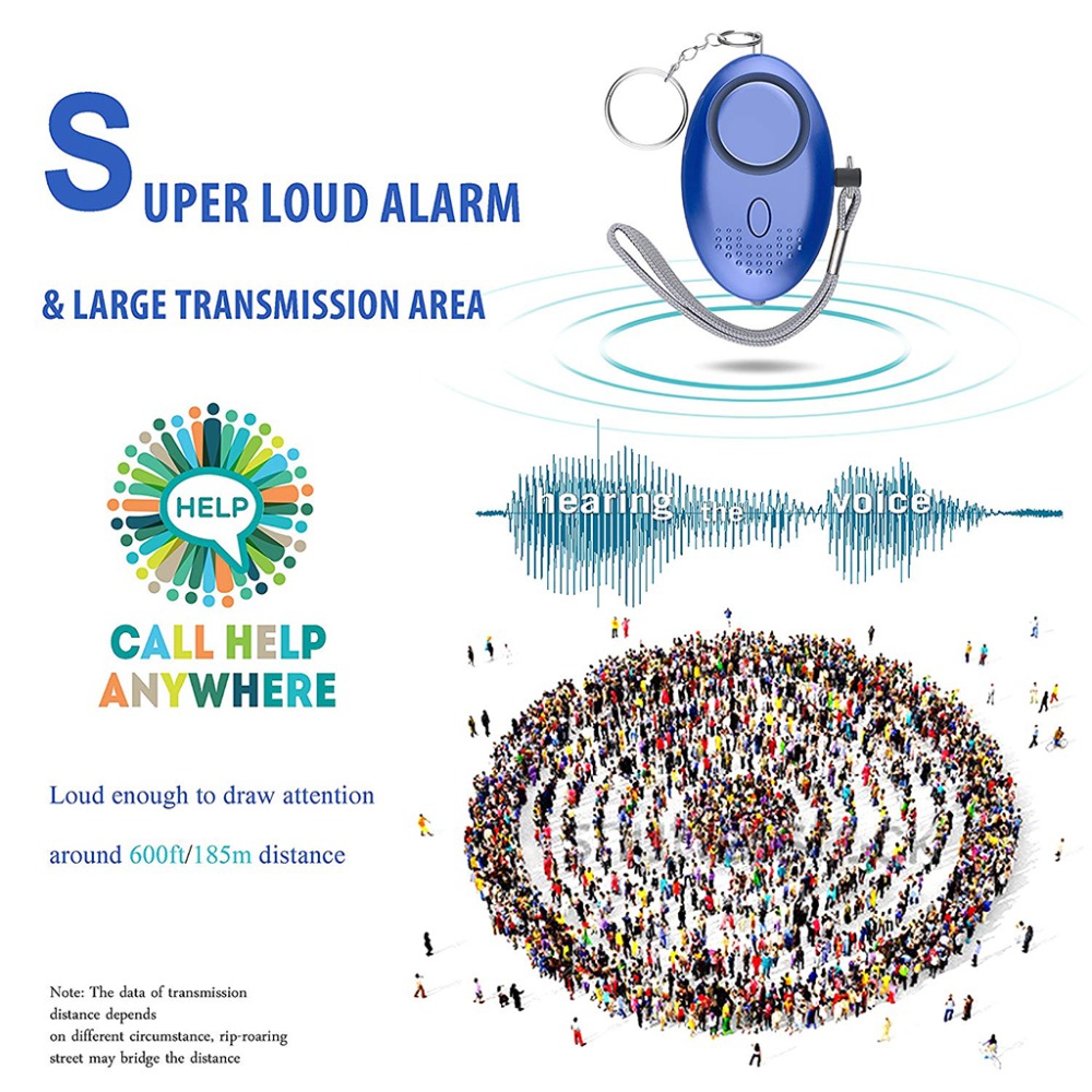 130dB Self Defense Alarm Anti- - Personal Alarm Keychain ulasan dan harga