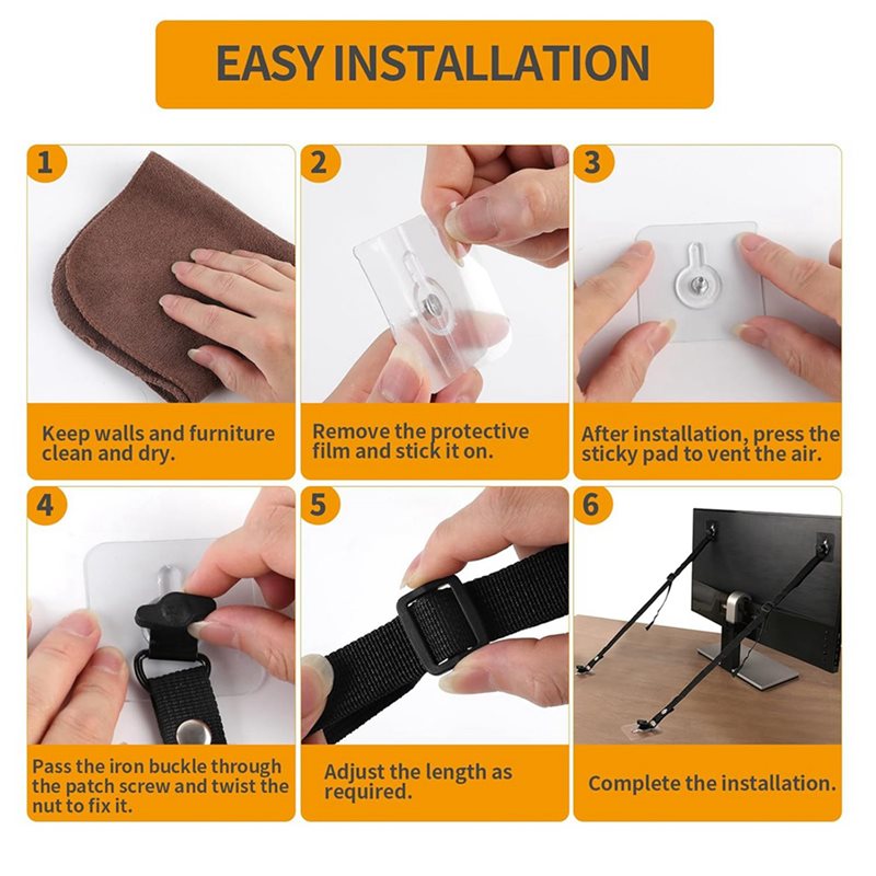 FULL-8 PCS TV Adjustable Safet - Earthquake Anchor Strap ulasan dan harga