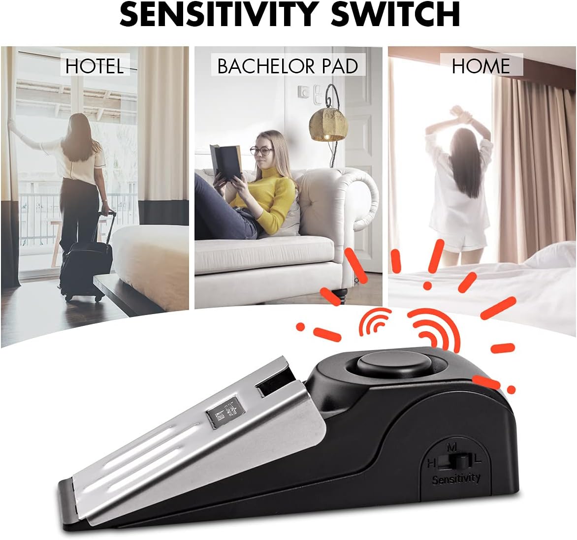1/2Pcs Portable Travel 120 DB  - Door Stop Alarm ulasan dan harga