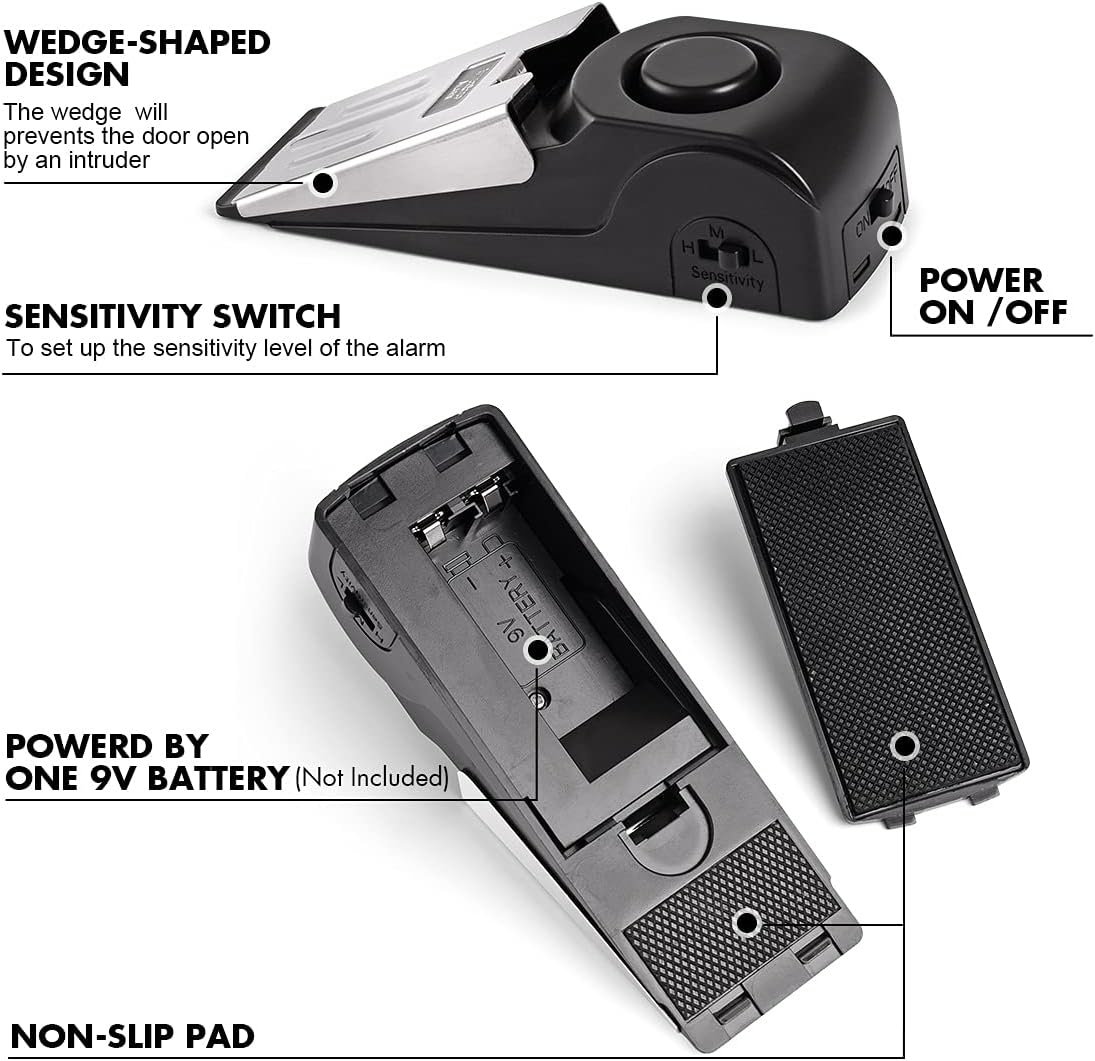 1/2Pcs Portable Travel 120 DB  - Door Stop Alarm ulasan dan harga