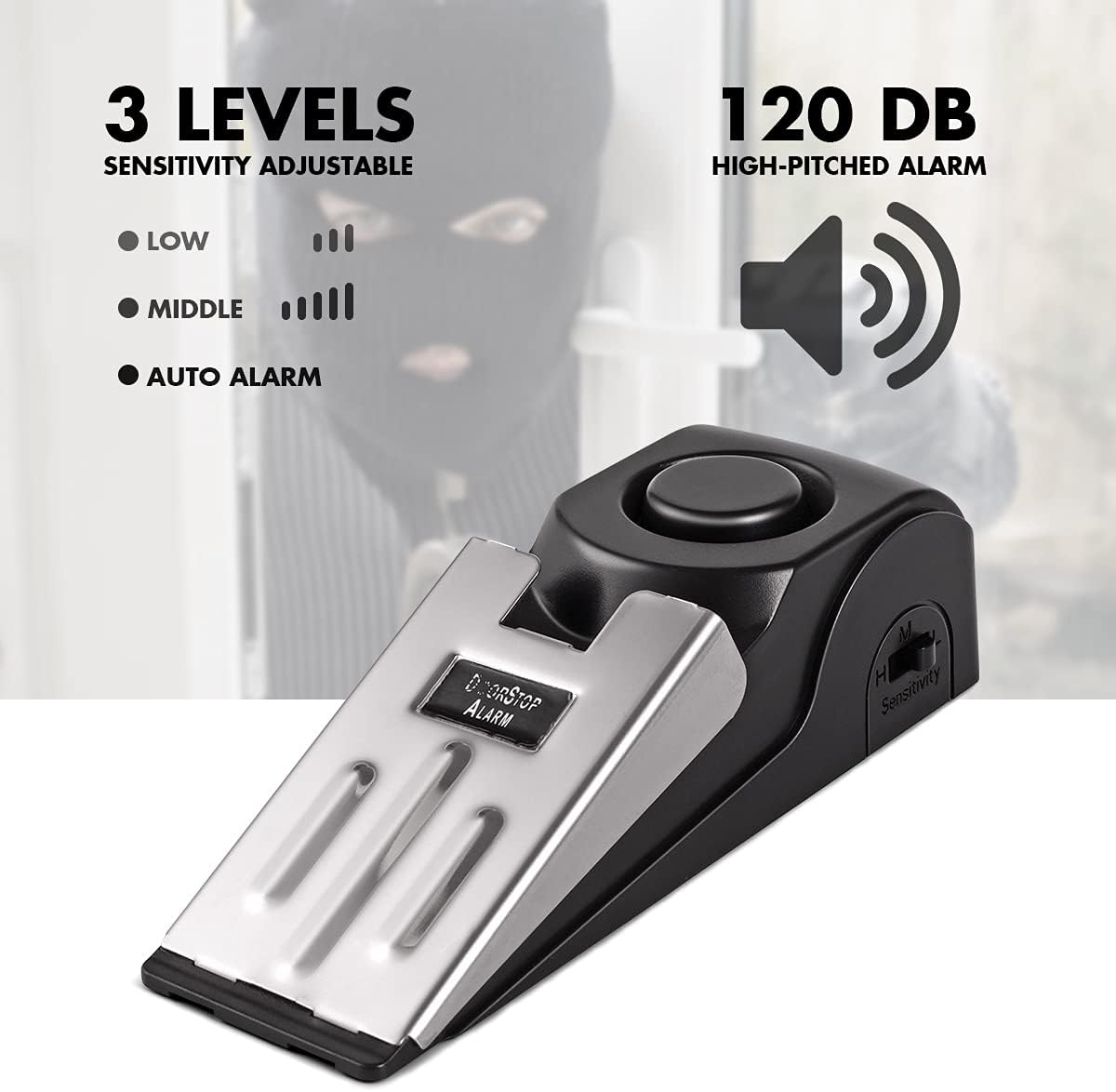 1/2Pcs Portable Travel 120 DB  - Door Stop Alarm ulasan dan harga