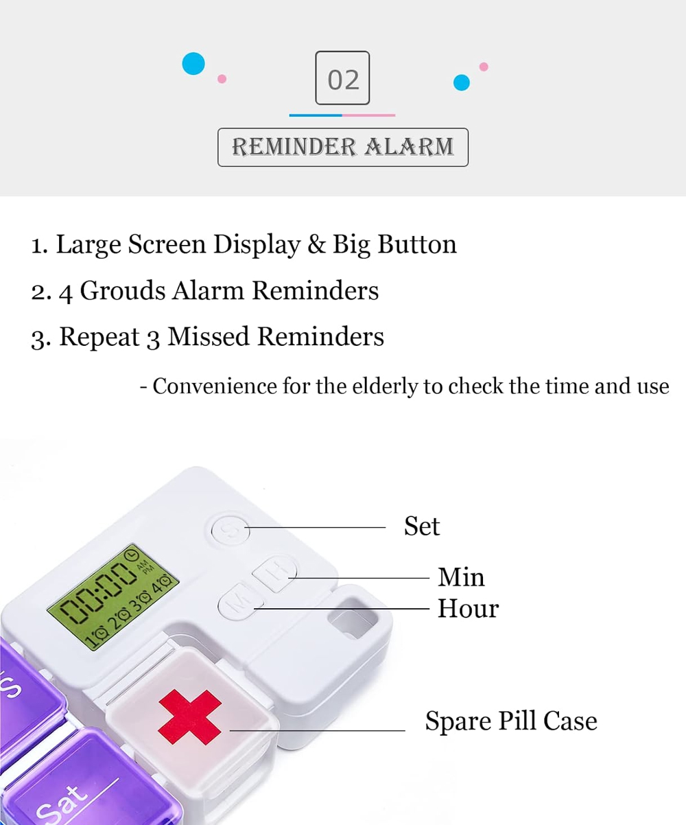 7-Day Pill Organizer with Medi - Medicine Cabinet Lock ulasan dan harga